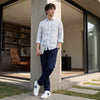 Men's White Printed Slim Fit Shirts