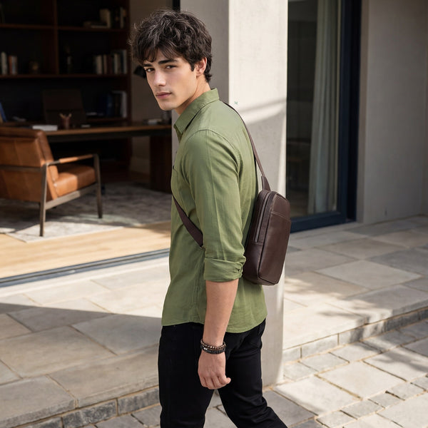 Men's Green Solid Slim Fit Shirts