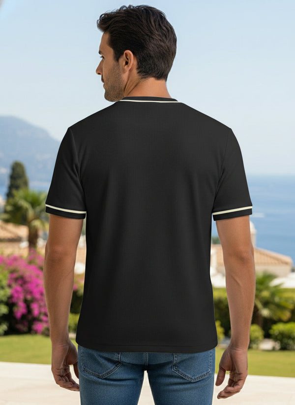 Men's Regular Fit Round Neck T-shirt - Black