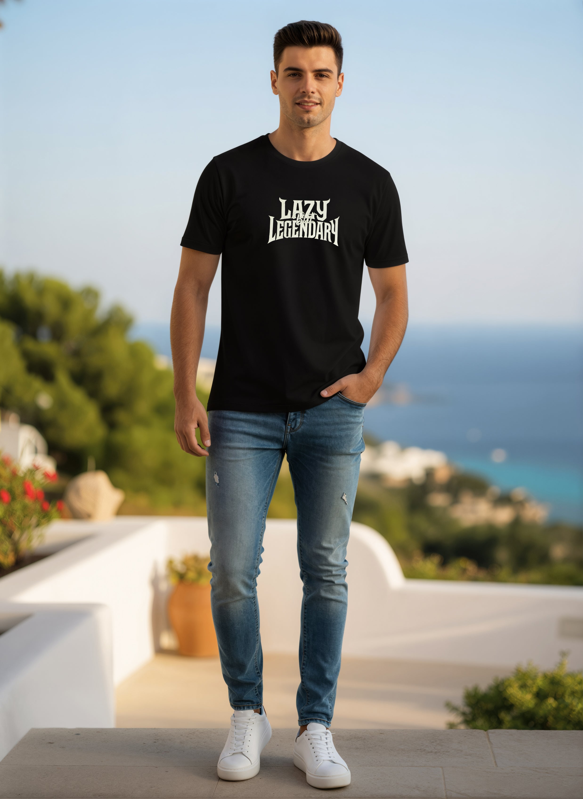 Men's Regular Fit Round Neck T-shirt - Black