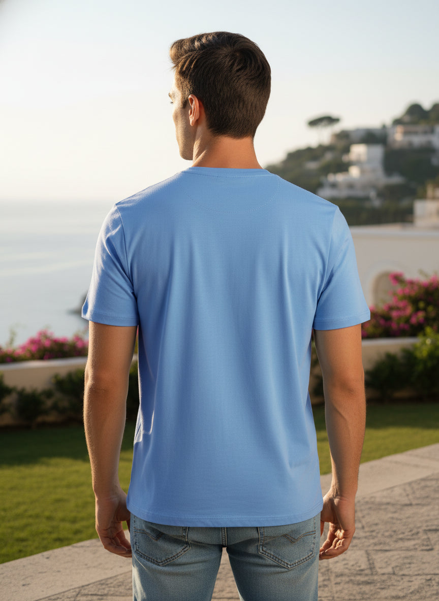 Men's Regular Fit Round Neck T-shirt - Blue