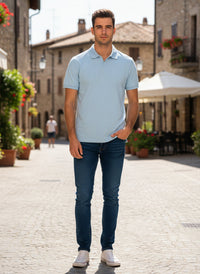 Men's Regular Fit Polo Neck T-shirt - Sky Blue
