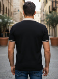 Men's Regular Fit Polo Neck T-shirt - Black