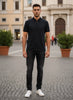 Men's Regular Fit Polo Neck T-shirt - Black