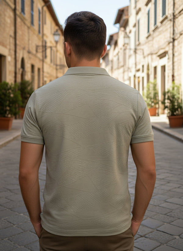 Men's Regular Fit Polo Neck T-shirt - Khaki