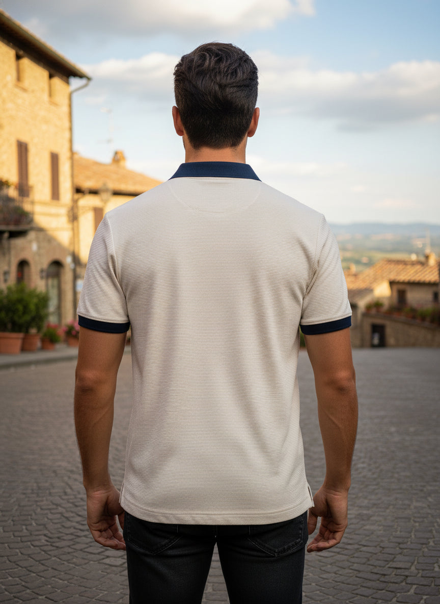 Men's Regular Fit Polo Neck T-shirt - White