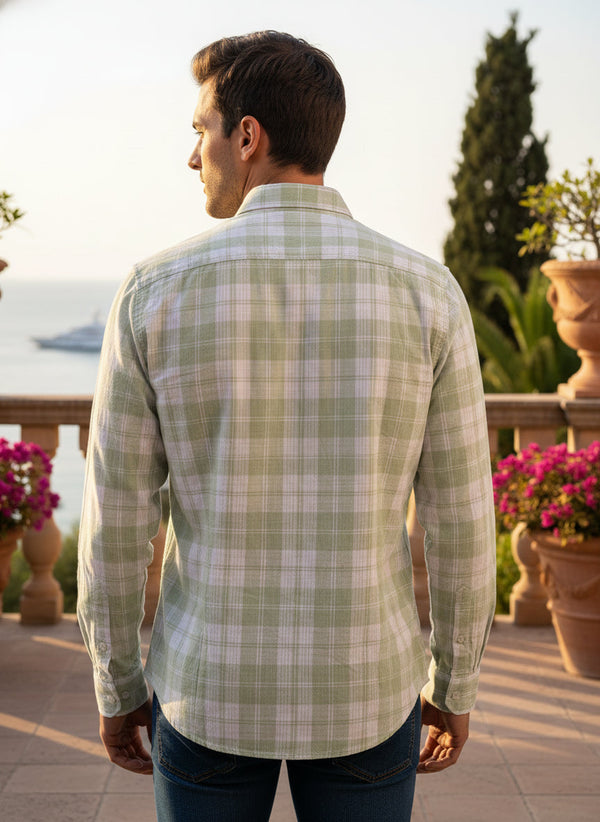 Full Sleeve Check Green