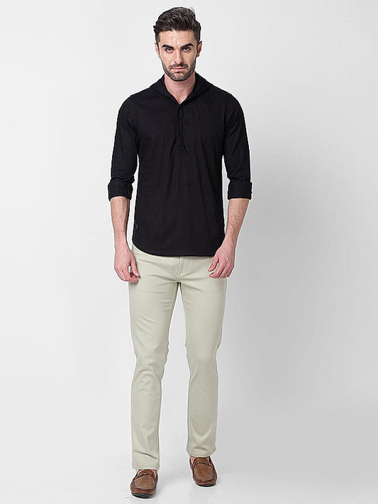 Killer Men Black Slim Fit Solid Shirts