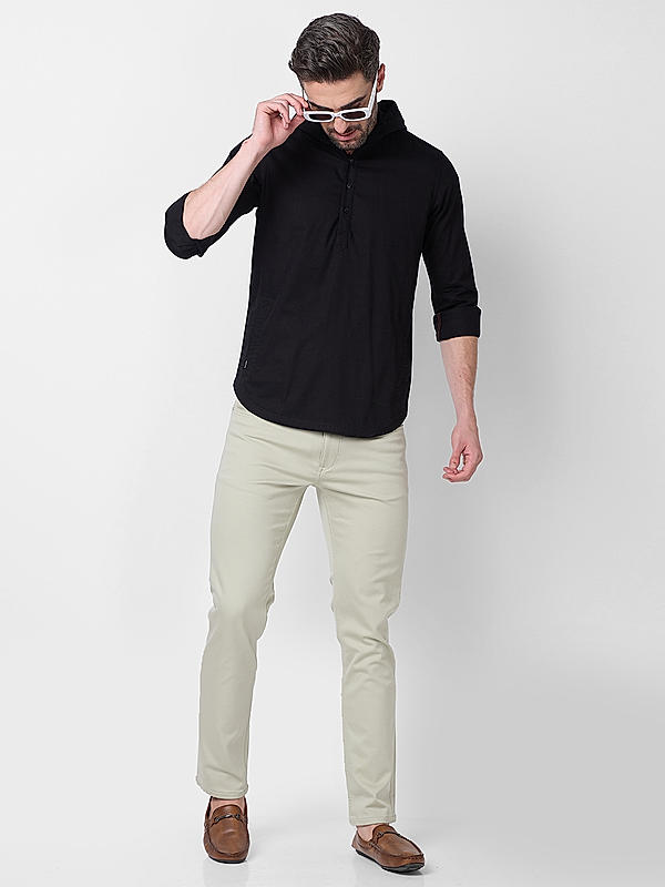 Killer Men Black Slim Fit Solid Shirts