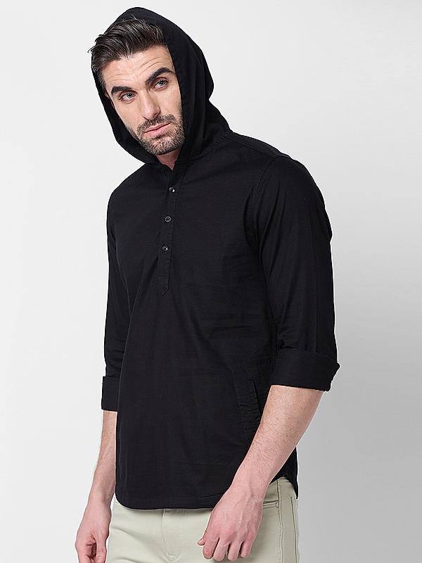 Killer Men Black Slim Fit Solid Shirts
