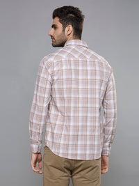 Men's Brown Checks Slim Fit Shirts