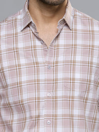 Men's Brown Checks Slim Fit Shirts
