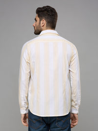 Men's Yellow Striped Slim Fit Shirts