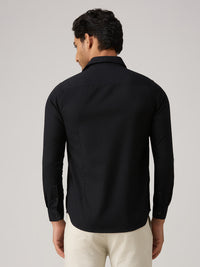 Men's Black Solid Slim Fit Shirts