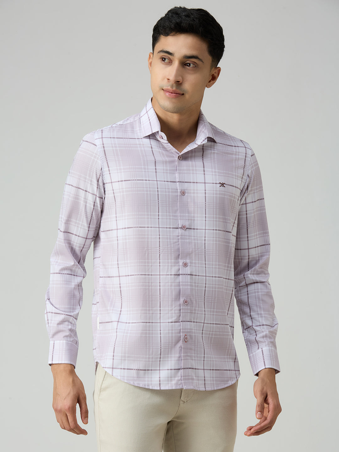 Men's Pink Checks Slim Fit Shirts