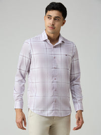 Men's Pink Checks Slim Fit Shirts