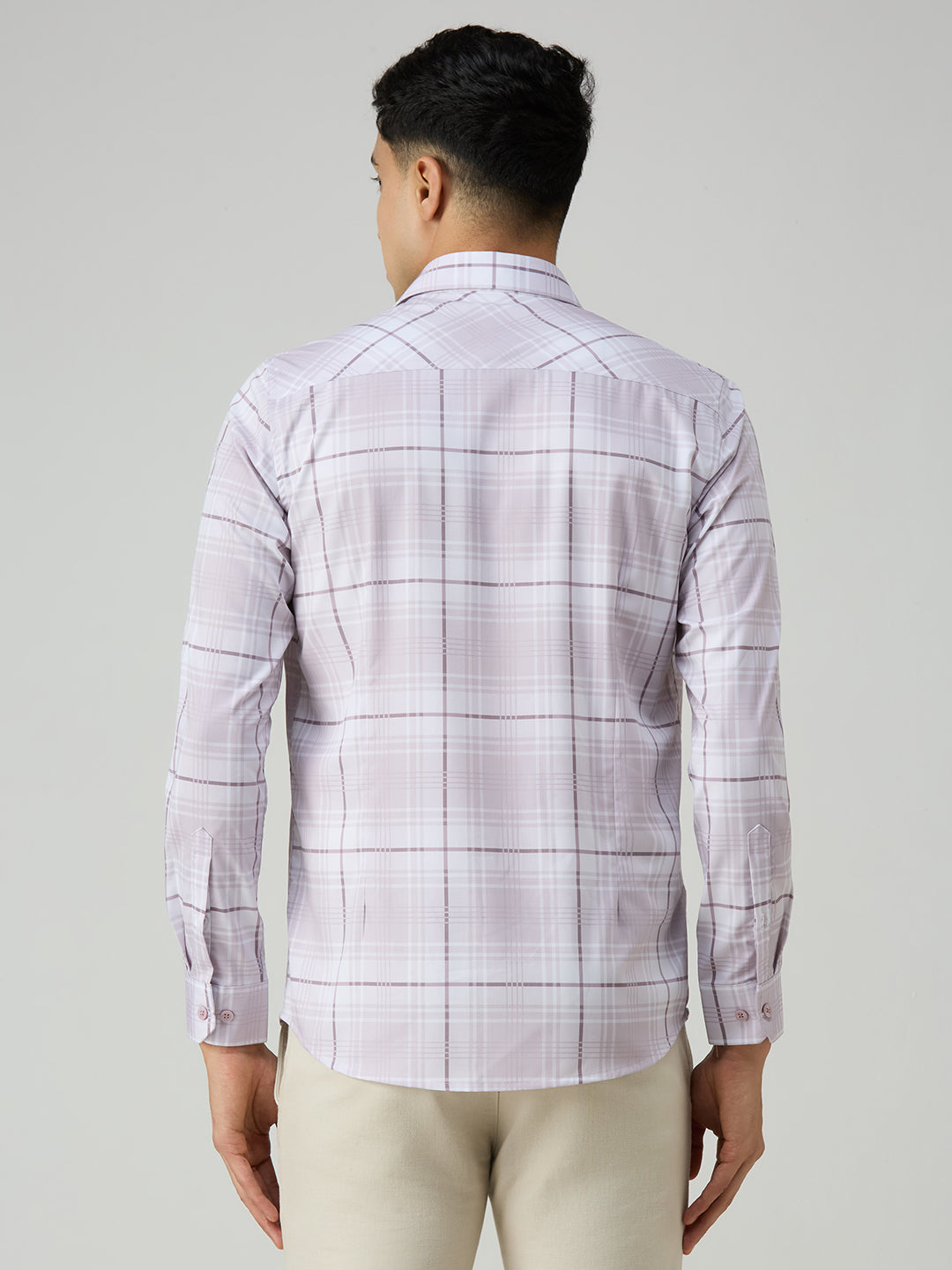Men's Pink Checks Slim Fit Shirts