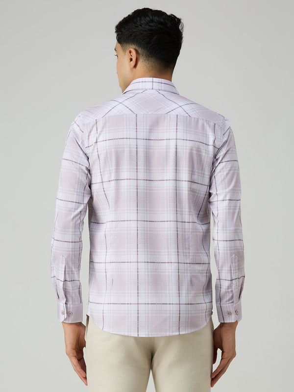Men's Pink Checks Slim Fit Shirts