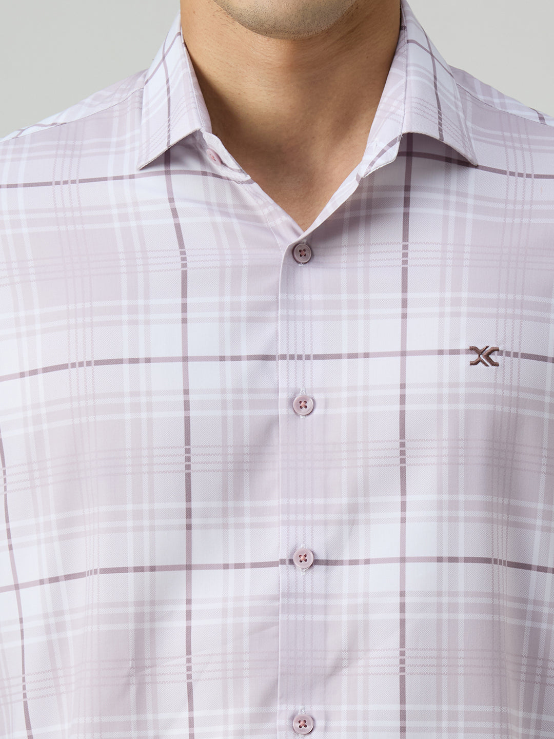 Men's Pink Checks Slim Fit Shirts