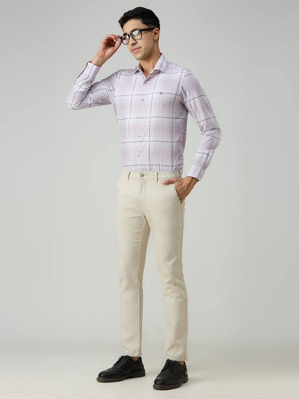 Men's Pink Checks Slim Fit Shirts