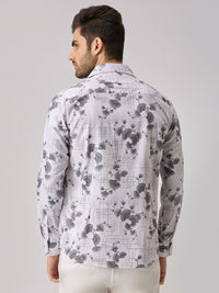 Men's White Printed Slim Fit Shirts