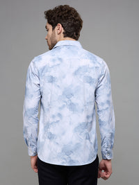 Men's Grey Printed Slim Fit Shirts