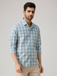 Men's Blue Checks Slim Fit Shirts