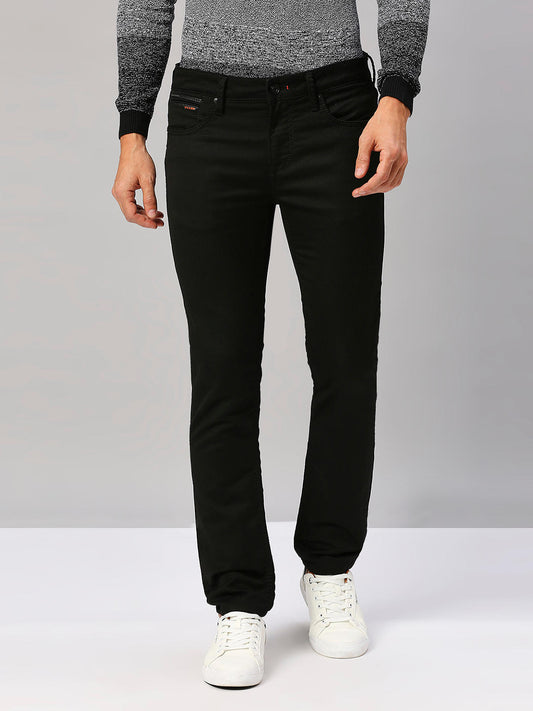 Men Skiny Fit Black Solid Jeans