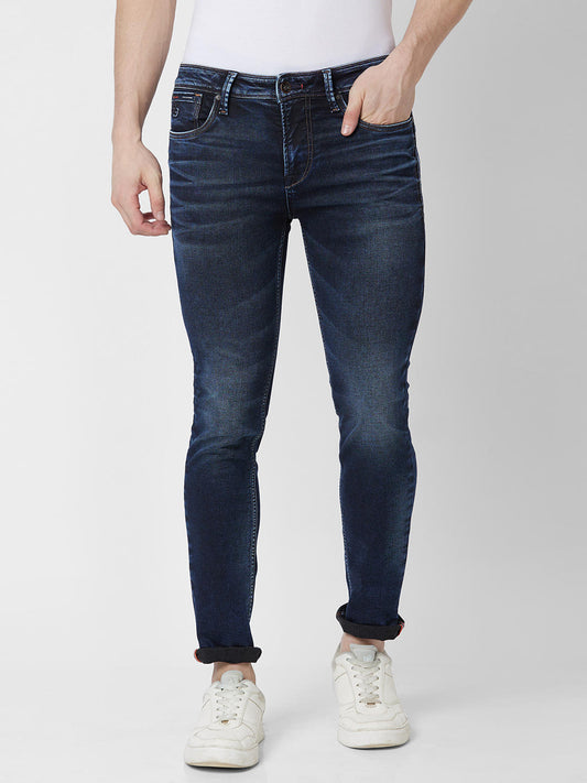 Killer Men Dark Blue Solid Slim Fit Jeans
