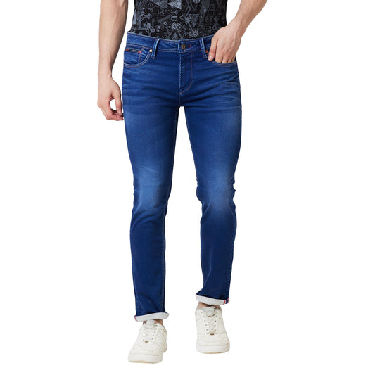 Killer Blue Solid Slim Fit Jeans For Men
