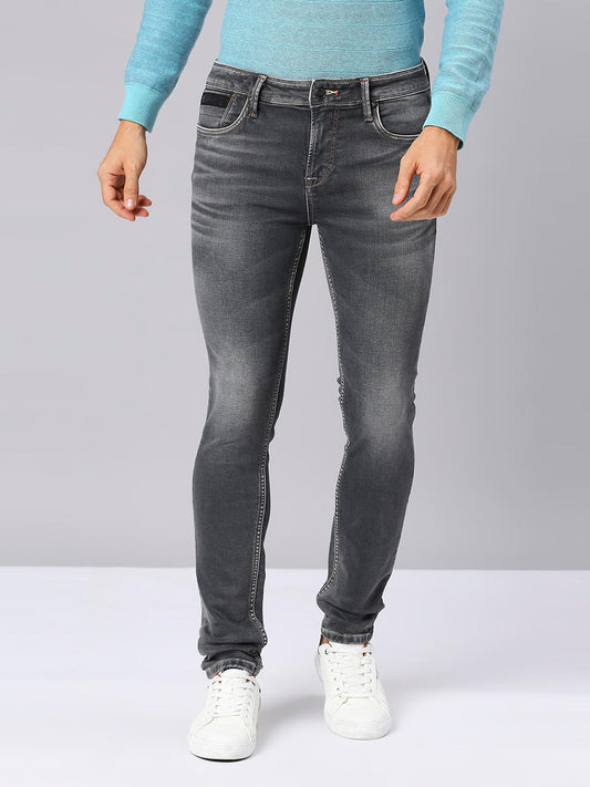 Killer Men Slim Fit Solid Dark Grey Jeans