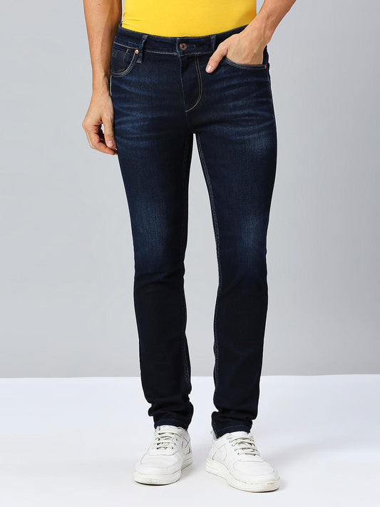 Killer Men Dark Blue Slim Fit Solid Casual Jeans