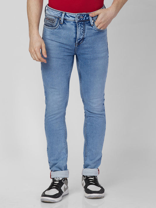 Killer Men Light Blue Solid Slim Fit Jeans