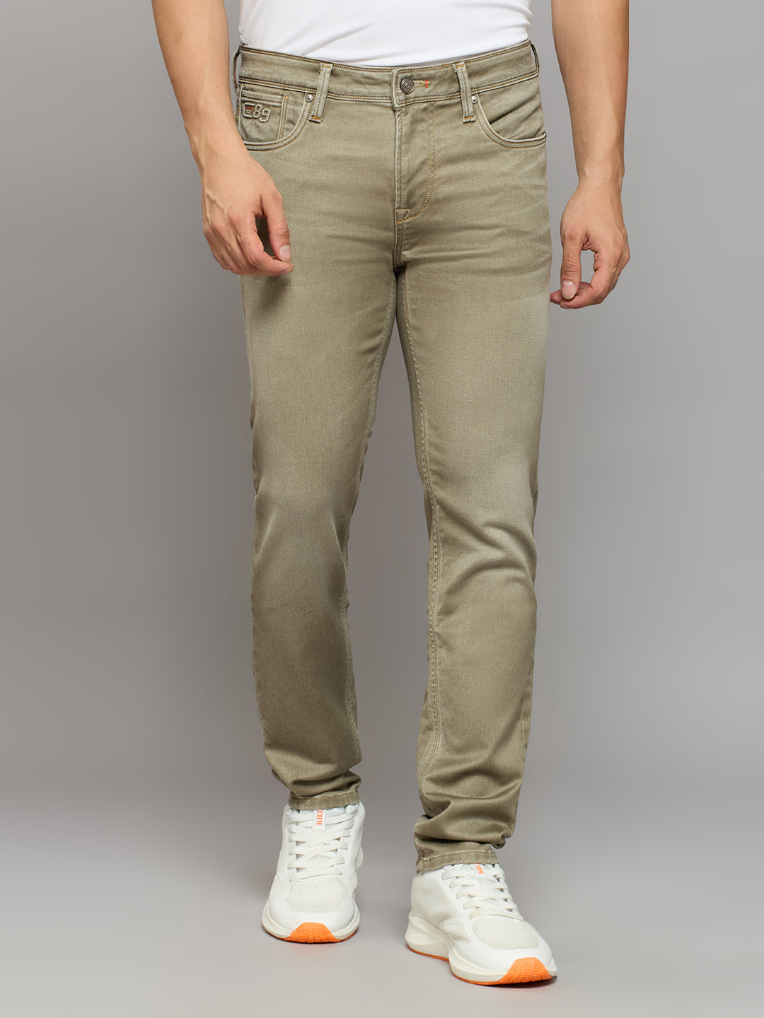Men's Khaki Skinny Fit Jeans