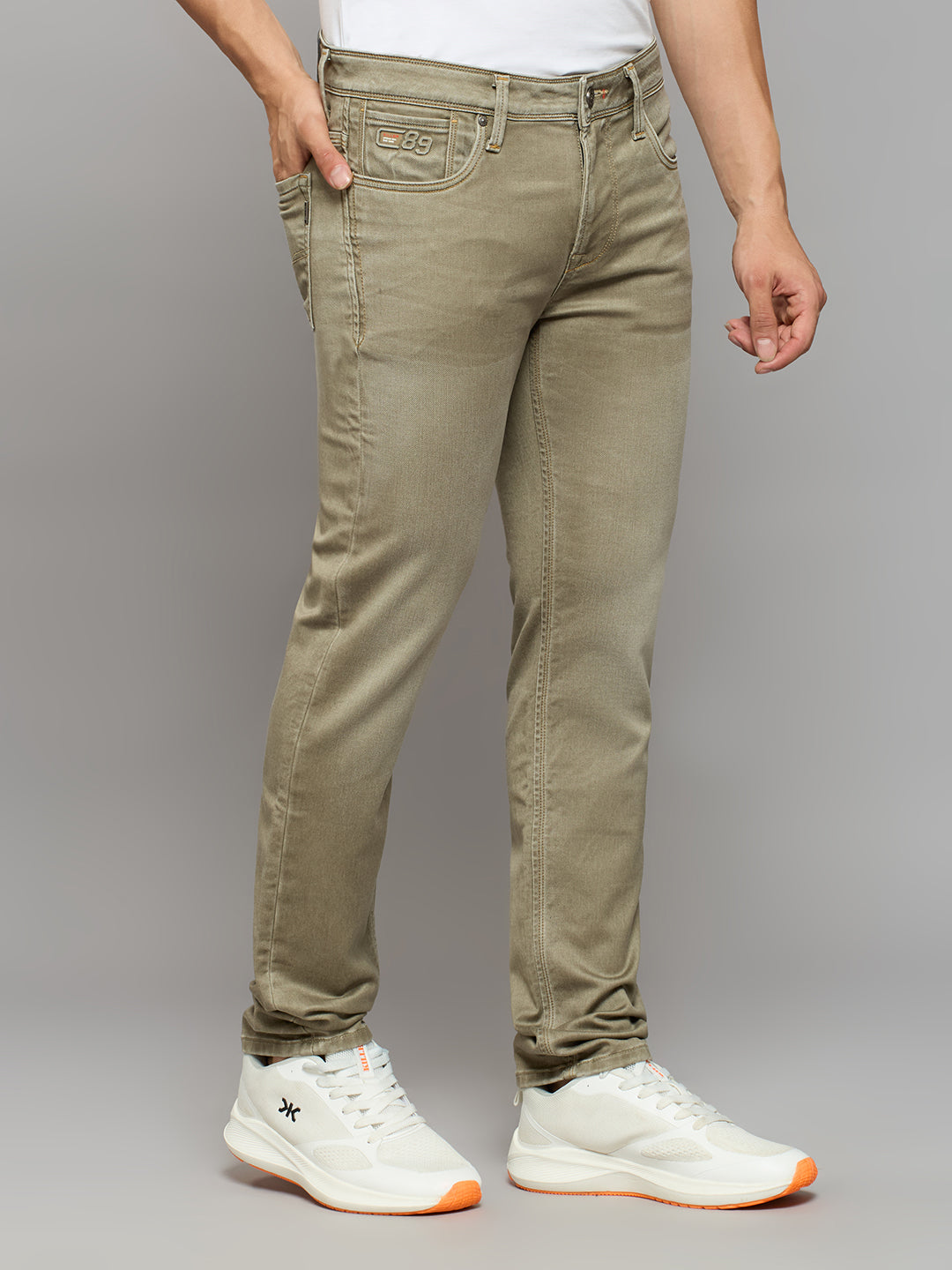 Men's Khaki Skinny Fit Jeans