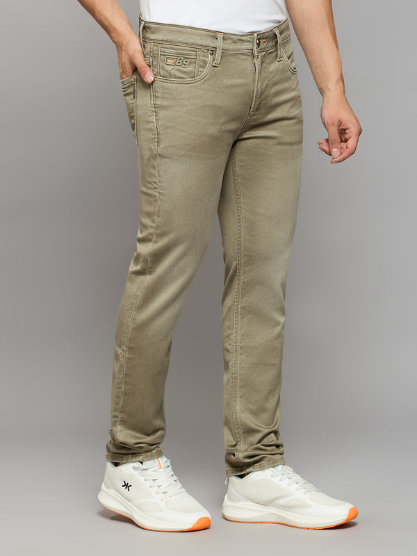 Men's Khaki Skinny Fit Jeans