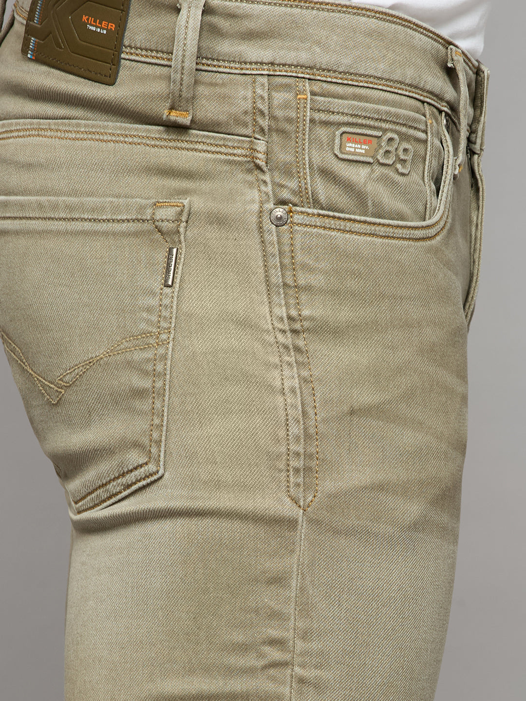 Men's Khaki Skinny Fit Jeans