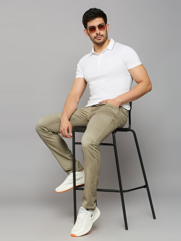 Men's Khaki Skinny Fit Jeans