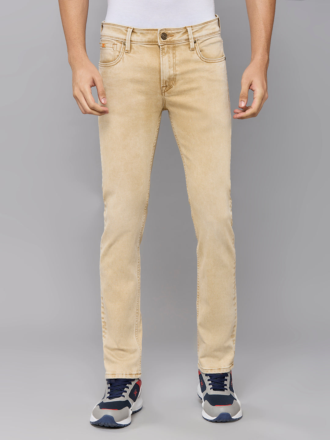 Men's Khaki Skinny Fit Jeans