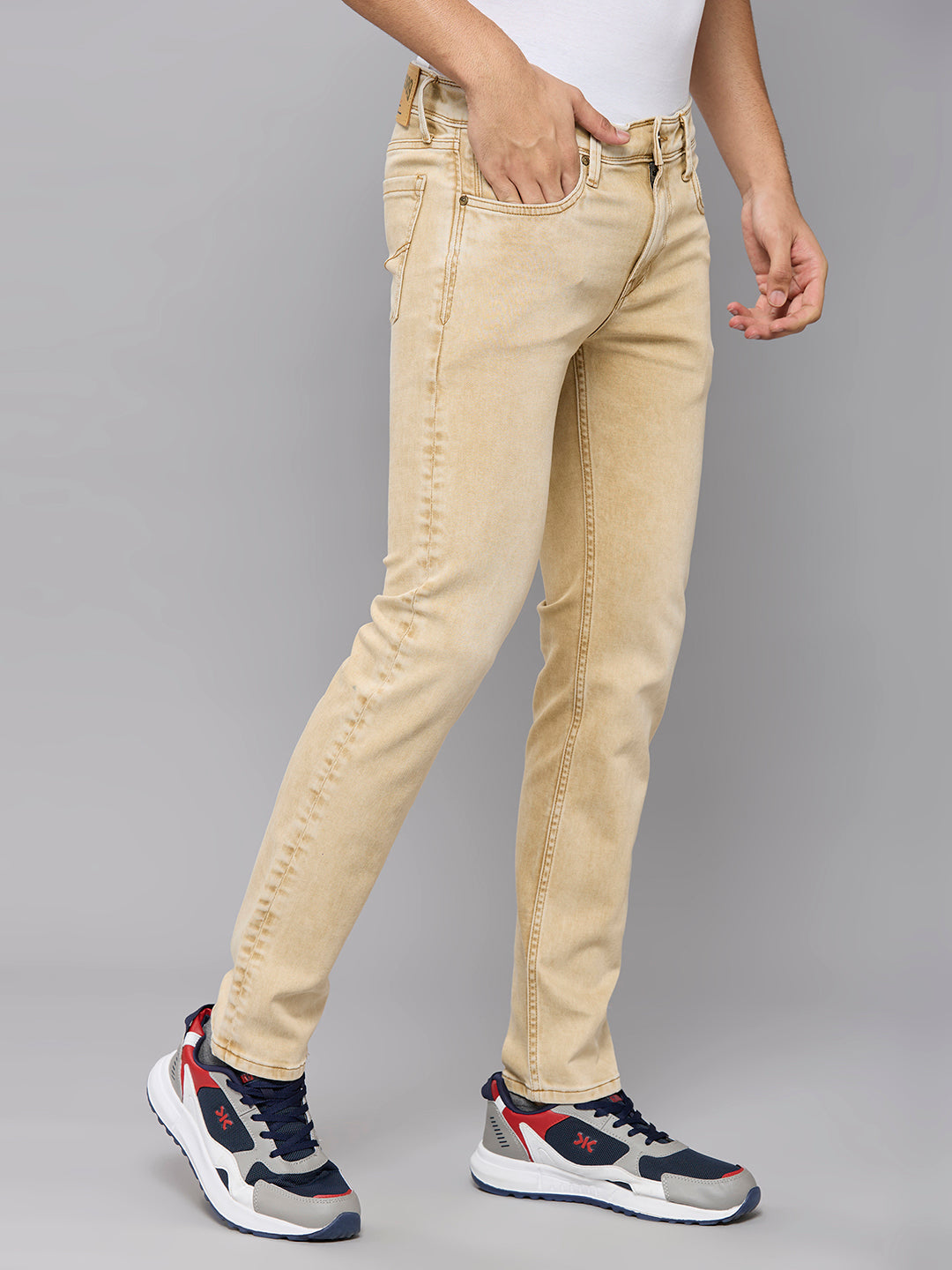Men's Khaki Skinny Fit Jeans