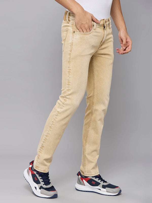 Men's Khaki Skinny Fit Jeans