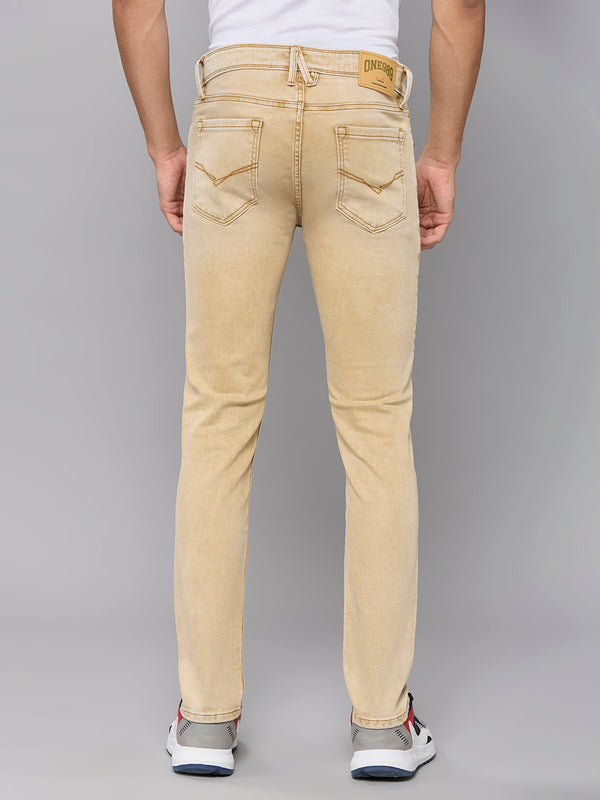 Men's Khaki Skinny Fit Jeans