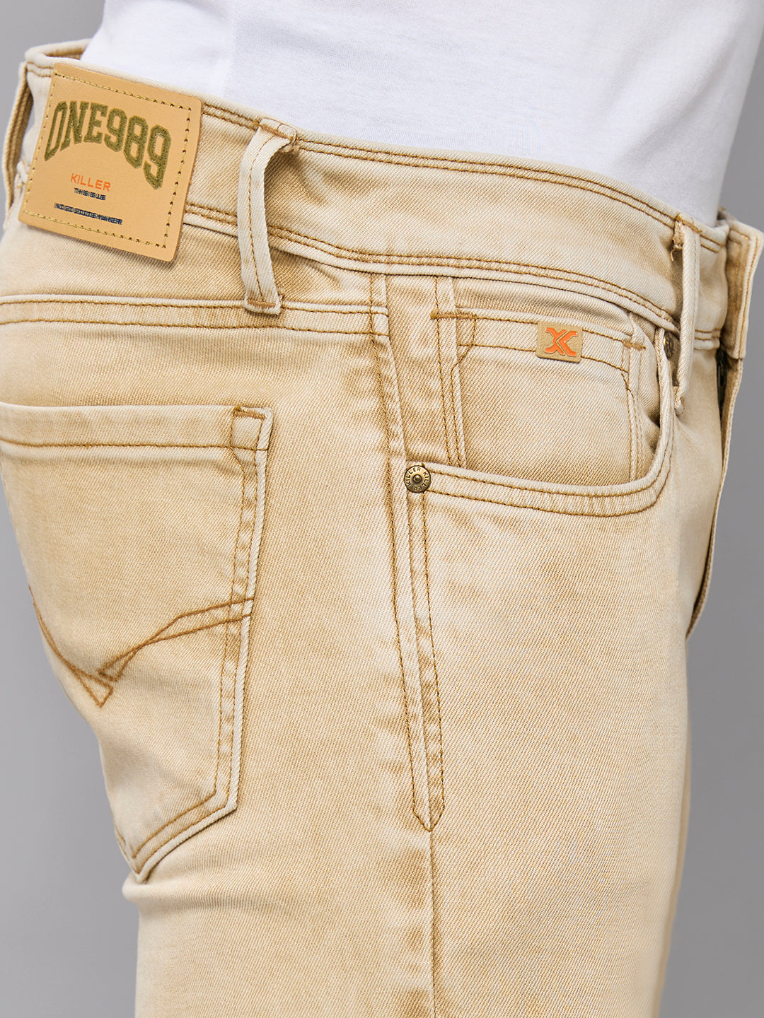 Men's Khaki Skinny Fit Jeans