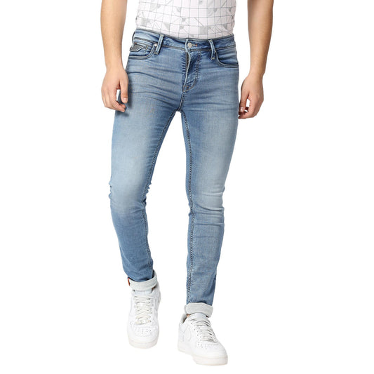 Killer Blue Solid Slim Fit Jeans For Men