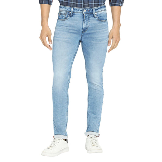 Killer Slim Fit Solid Light Blue Jeans For Men&#039;s