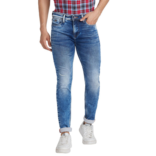 Killer Slim Fit Solid Light Blue Jeans For Men&#039;s