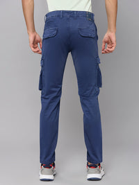 Men's Blue Solid Cargo