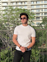 MEN'S REGULAR FIT ROUND NECK T-SHIRT- WHITE
