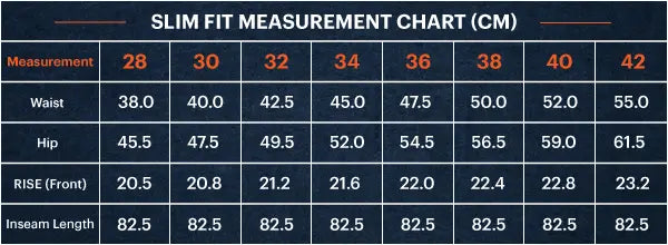 size chart in cm
