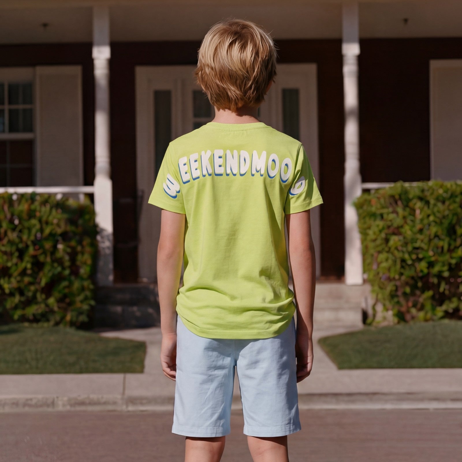 Kid's Green Slim Fit Printed T-Shirts